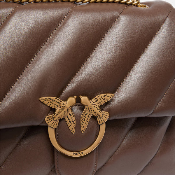 Pinko - Borsa a tracolla Large Love Puff Marrone Castano Antique Gold - 100037A0F2 - MARRONE/CASTANO-ANTIQUE/GOLD