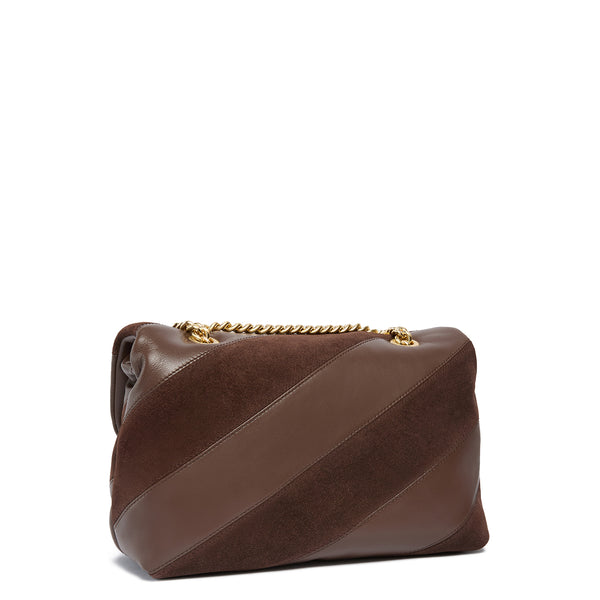Pinko - Borsa a tracolla Love Puff Suede Marrone Castano Antique Gold - 100038A2JY - MARRONE/CASTANO/MATT/GOLD