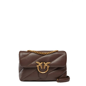 Pinko - Love Puff Marrone Castano Antique Gold Crossbody Bag - 100038A0F2 - MARRONE/CASTANO-ANTIQUE/GOLD