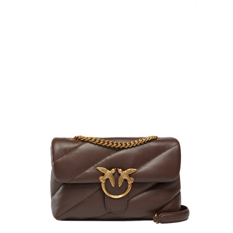 Pinko - Love Puff Marrone Castano Antique Gold Crossbody Bag - 100038A0F2 - MARRONE/CASTANO-ANTIQUE/GOLD