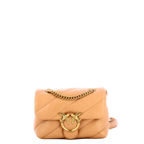 Pinko - Mini Borsa a tracolla Love Puff Maxi Quilt Rosa Toast Antique Gold - 100039A0F2 - ROSA/TOAST-ANTIQUE/GOLD