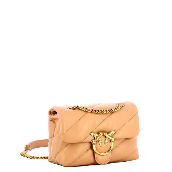 Pinko - Mini Borsa a tracolla Love Puff Maxi Quilt Rosa Toast Antique Gold - 100039A0F2 - ROSA/TOAST-ANTIQUE/GOLD