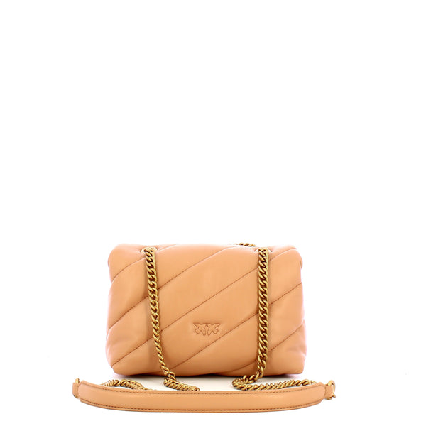 Pinko - Mini Borsa a tracolla Love Puff Maxi Quilt Rosa Toast Antique Gold - 100039A0F2 - ROSA/TOAST-ANTIQUE/GOLD