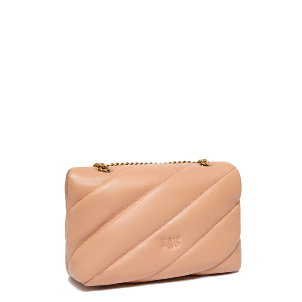 Pinko - Borsa a tracolla Love Puff Rosa Toast Antique Gold - 100038A0F2 - ROSA/TOAST-ANTIQUE/GOLD
