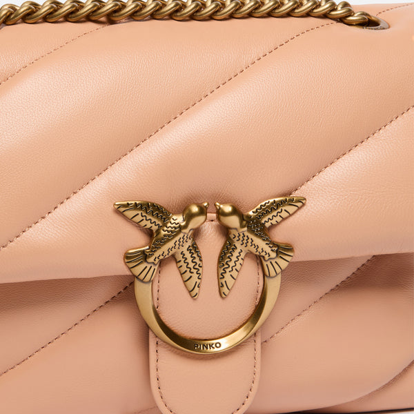 Pinko - Borsa a tracolla Love Puff Rosa Toast Antique Gold - 100038A0F2 - ROSA/TOAST-ANTIQUE/GOLD