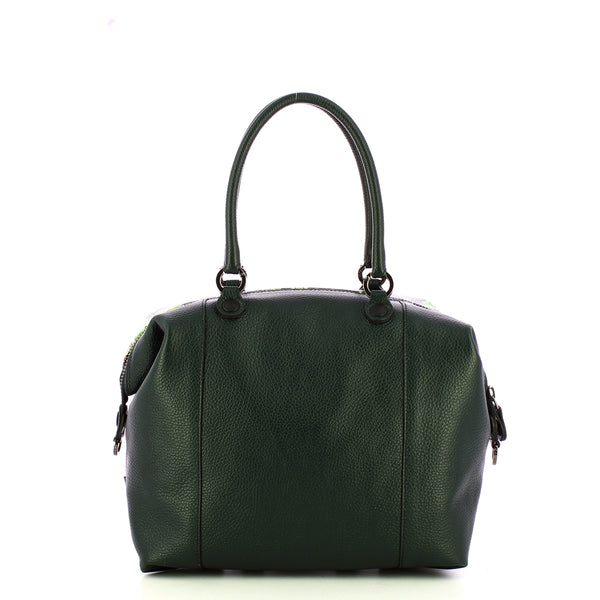 Gabs - Bag G3 Plus L Trip Pelle Bull Black Ricamo Verde Fiore - G000033T3X2361 - 594/-/RICAMO/FIORE/VERDE