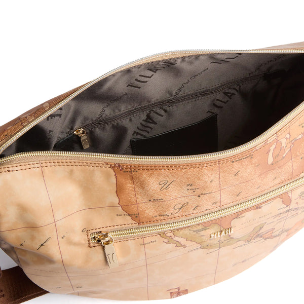 Alviero Martini 1a Classe - Tracolla Mezzaluna Grande Highland Soft Castagna - LD36S578 - CASTAGNA