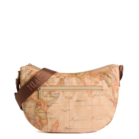 Alviero Martini 1a Classe - Tracolla Mezzaluna Media Highland Soft Castagna - LD37S578 - CASTAGNA