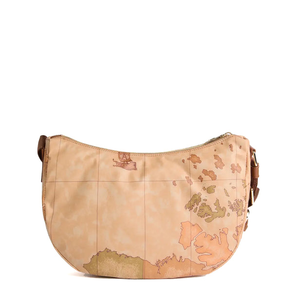 Alviero Martini 1a Classe - Tracolla Mezzaluna Media Highland Soft Castagna - LD37S578 - CASTAGNA