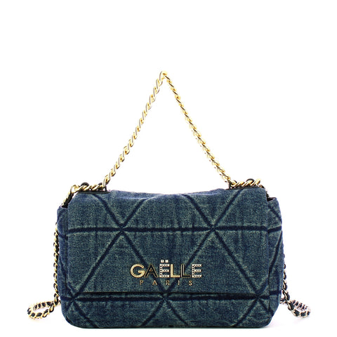 Ga��lle - Borsa a spalla Maxi Denim Matelass�� Blue - GAACW02400 - BLUE