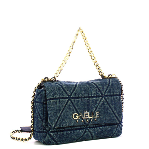 Ga��lle - Borsa a spalla Maxi Denim Matelass�� Blue - GAACW02400 - BLUE