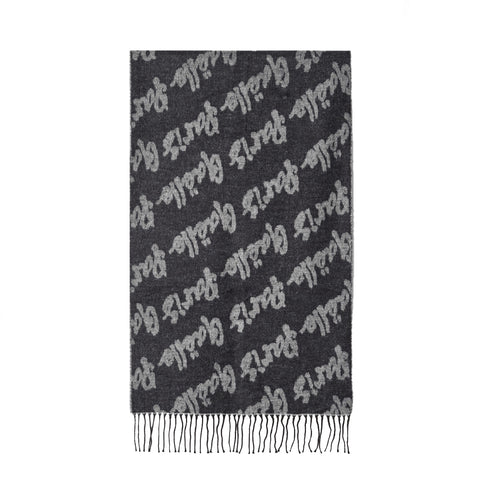 Ga��lle - Sciarpa Fantasia Allover Nero Off White - GAACW02539 - NERO-OFFWHITE
