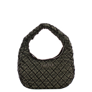 Ga��lle - Maxi Hobo bag Denim Pliss�� Nero - GAACW02397 - NERO