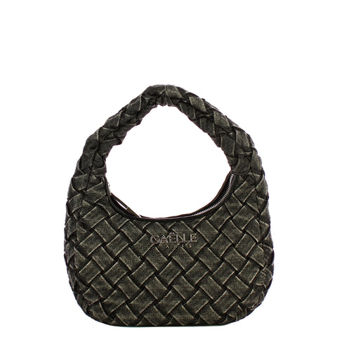 Ga��lle - Maxi Hobo bag Denim Pliss�� Nero - GAACW02397 - NERO