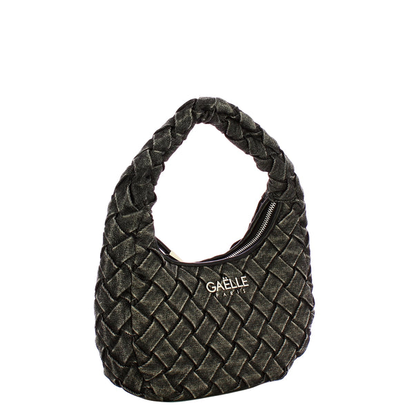 Ga��lle - Maxi Hobo bag Denim Pliss�� Nero - GAACW02397 - NERO