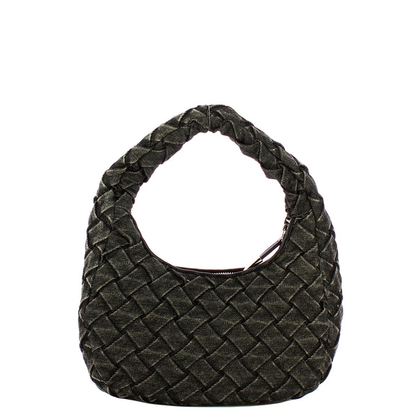 Ga��lle - Maxi Hobo bag Denim Pliss�� Nero - GAACW02397 - NERO
