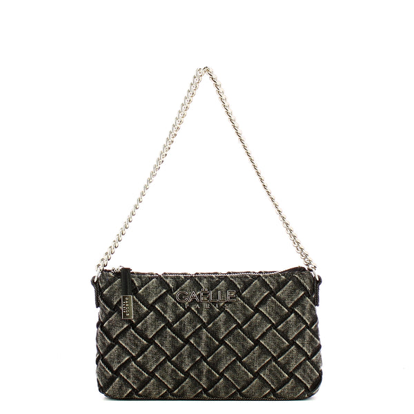 Ga��lle - Mini Pochette Denim Pliss�� Nero - GAACW02395 - NERO