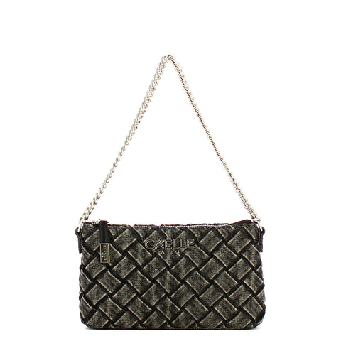 Ga��lle - Mini Pochette Denim Pliss�� Nero - GAACW02395 - NERO