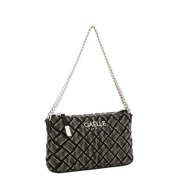 Ga��lle - Mini Pochette Denim Pliss�� Nero - GAACW02395 - NERO