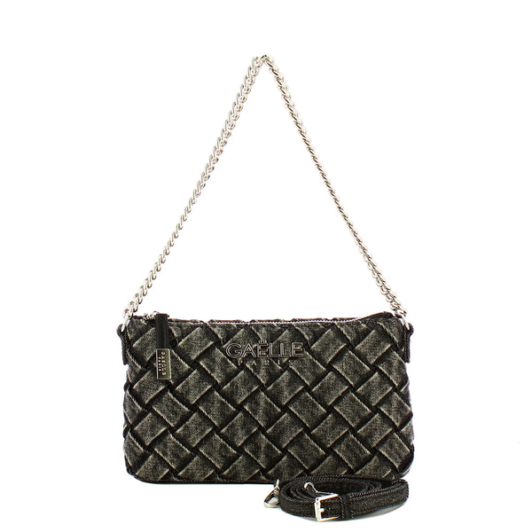 Ga��lle - Mini Pochette Denim Pliss�� Nero - GAACW02395 - NERO