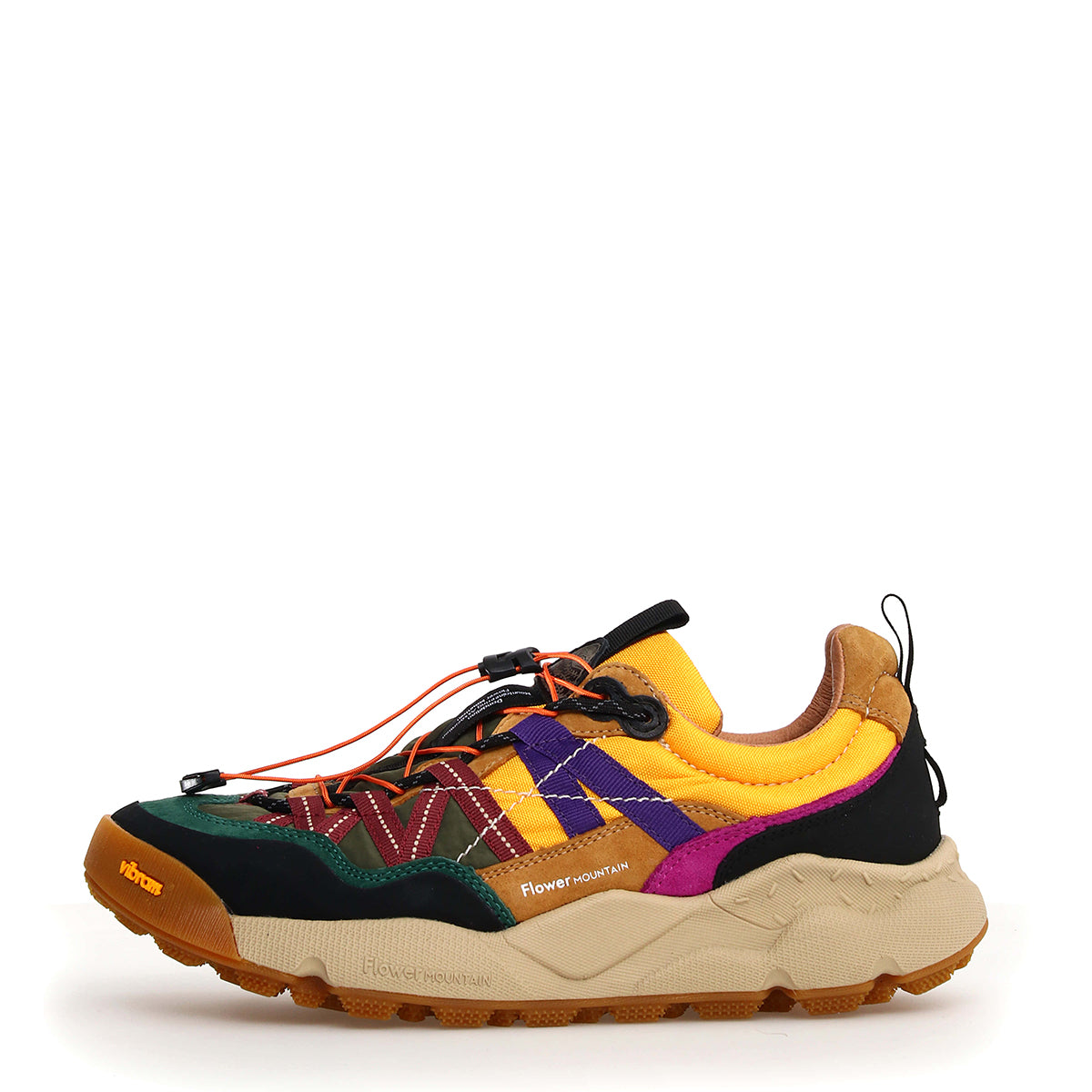 Flower Mountain - Sneakers Unisex Iwano 2 Black Cognac Yellow - 201870701 - BLACK-COGNAC-YELLOW
