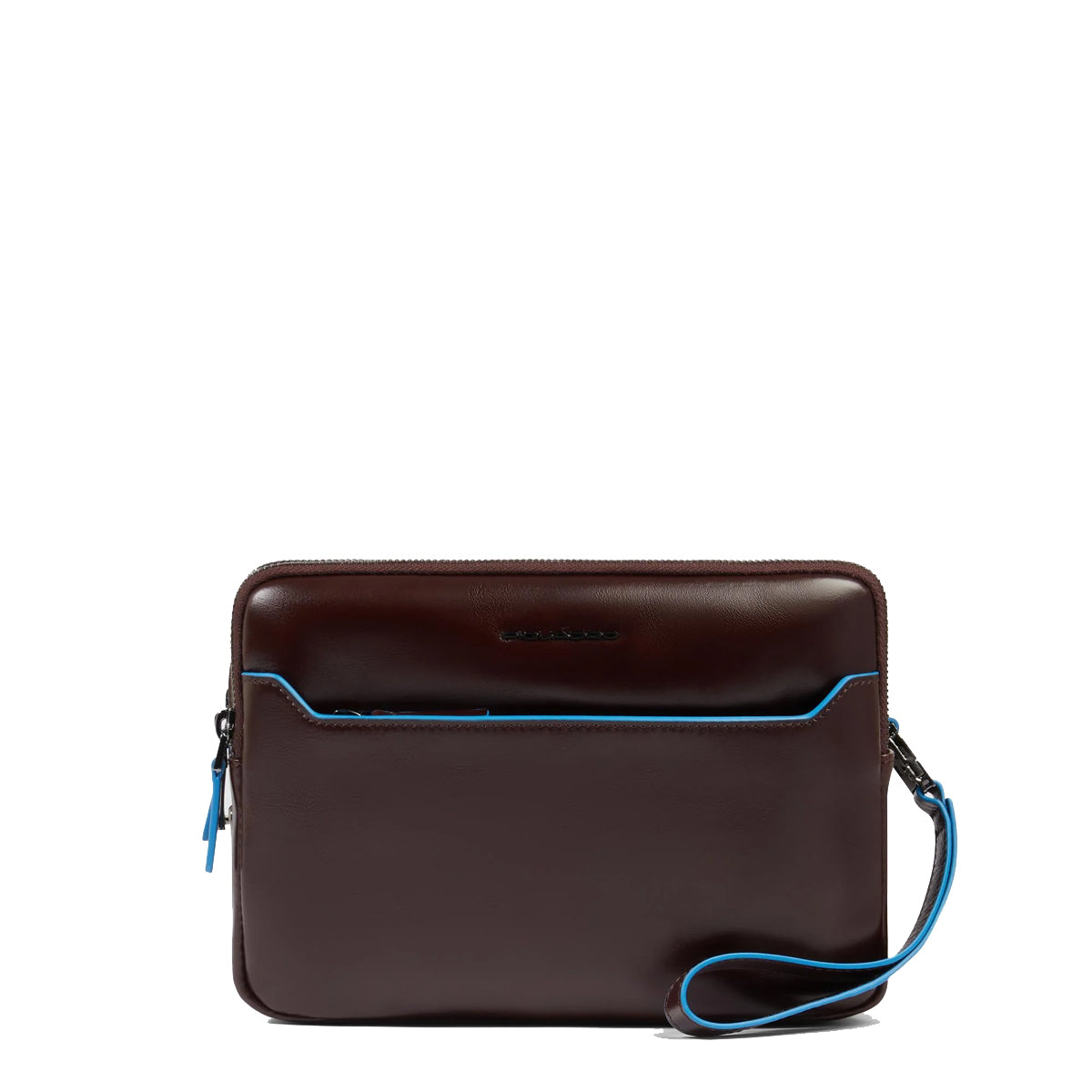 Piquadro - Pochette with fingerprint closure Blue Square Mogano - AC6902B2R - MOGANO