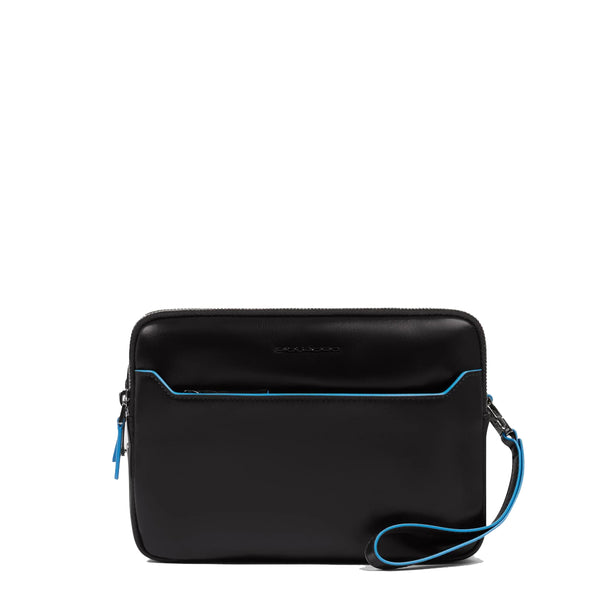 Piquadro - Pochette with fingerprint closure Blue Square Nero - AC6902B2R - NERO