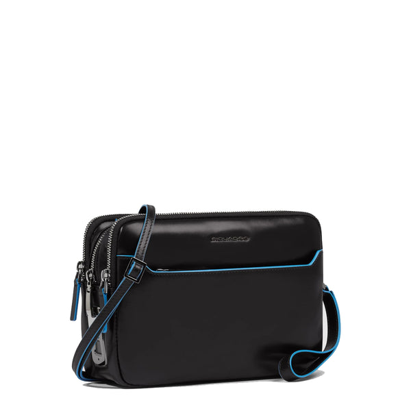 Piquadro - Pochette with fingerprint closure Blue Square Nero - AC6902B2R - NERO