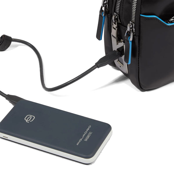 Piquadro - Pochette with fingerprint closure Blue Square Nero - AC6902B2R - NERO