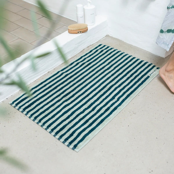 Bongusta - Naram Bath Mat Sea Foam Deep Teal - BON66-005 - SEA/FOAM/&/DEEP/TEAL