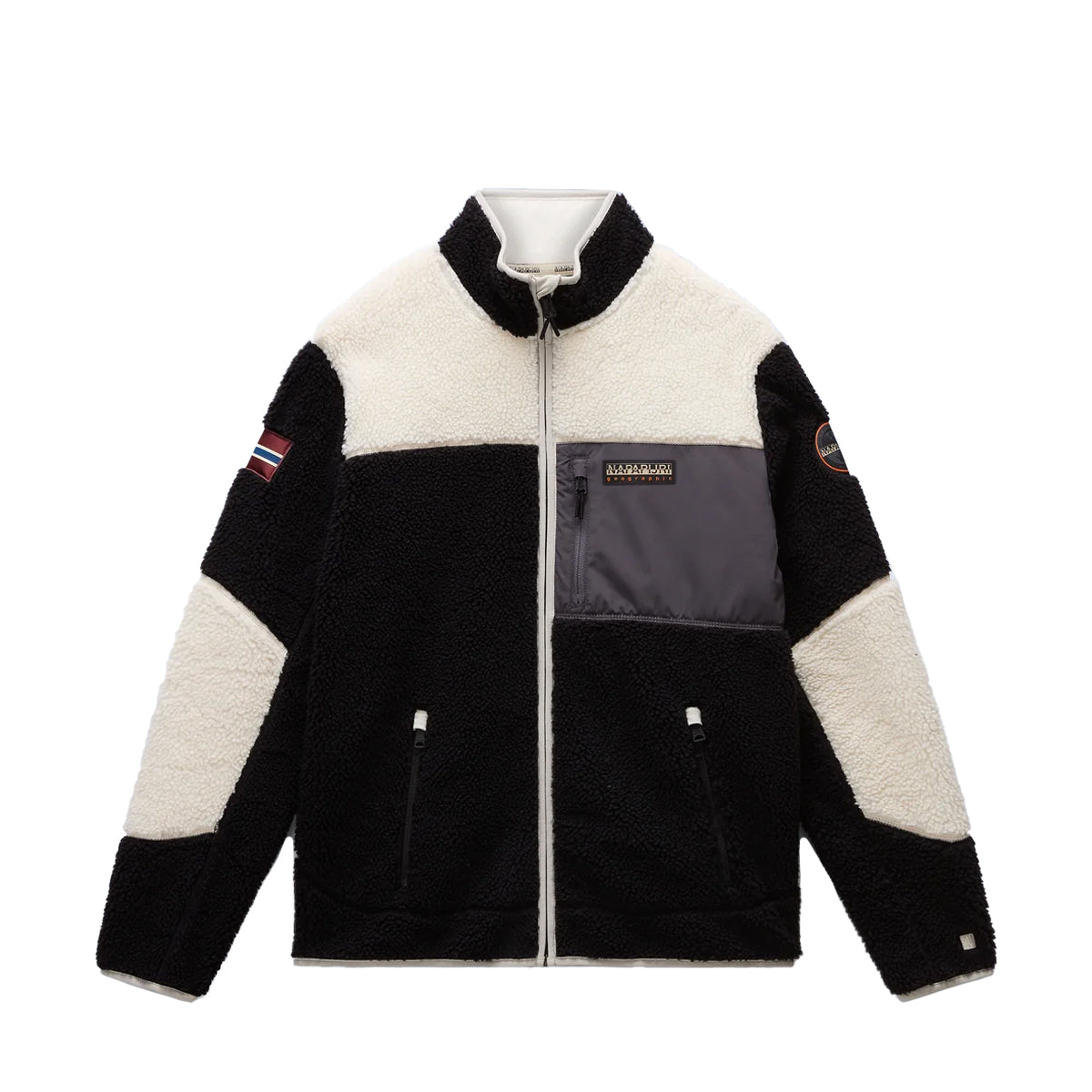 Napapijri - Felpa in pile Yupik Multicolour Black - NP0A4GNT - MCB/BLACK