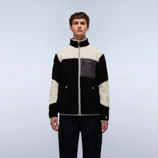 Napapijri - Felpa in pile Yupik Multicolour Black - NP0A4GNT - MCB/BLACK