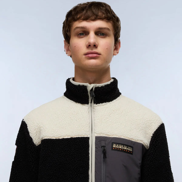 Napapijri - Felpa in pile Yupik Multicolour Black - NP0A4GNT - MCB/BLACK