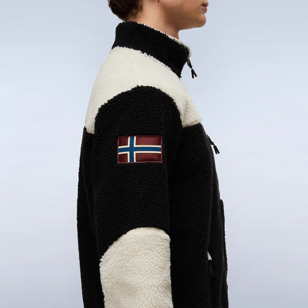 Napapijri - Felpa in pile Yupik Multicolour Black - NP0A4GNT - MCB/BLACK