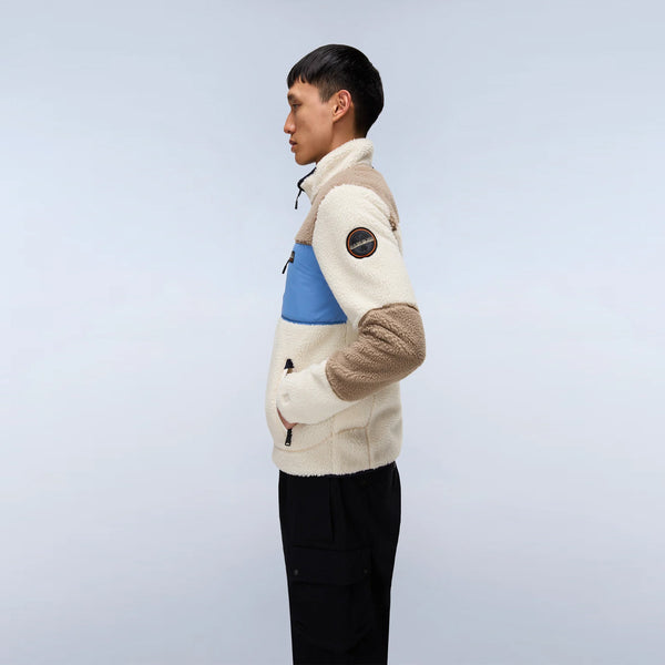 Napapijri - Felpa in pile Yupik Multicolour MQZ Natural - NP0A4GNT - MQZ/NATURAL