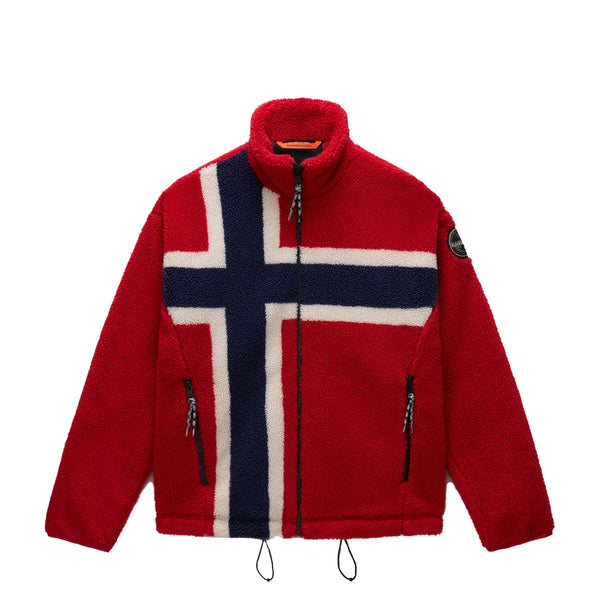 Napapijri - Felpa in pile Fiemme Medium Red - NP0A88TC - FZF/MEDIUM/RED
