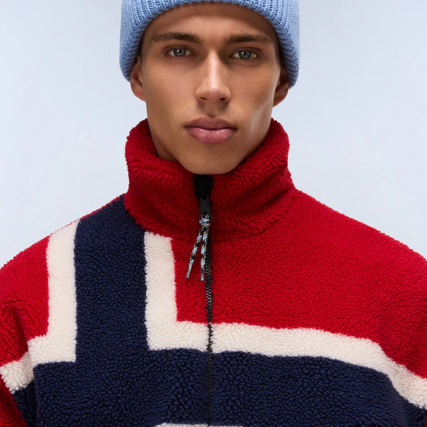 Napapijri - Felpa in pile Fiemme Medium Red - NP0A88TC - FZF/MEDIUM/RED