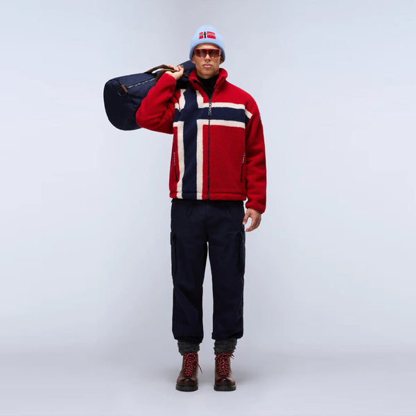 Napapijri - Felpa in pile Fiemme Medium Red - NP0A88TC - FZF/MEDIUM/RED