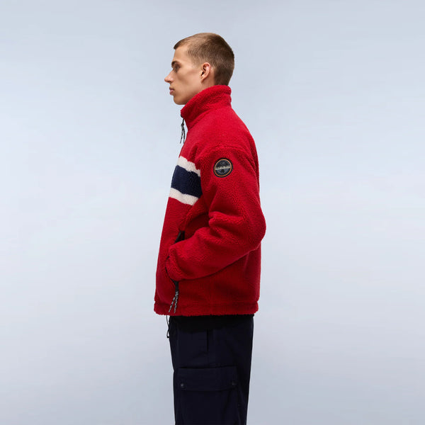 Napapijri - Felpa in pile Fiemme Medium Red - NP0A88TC - FZF/MEDIUM/RED