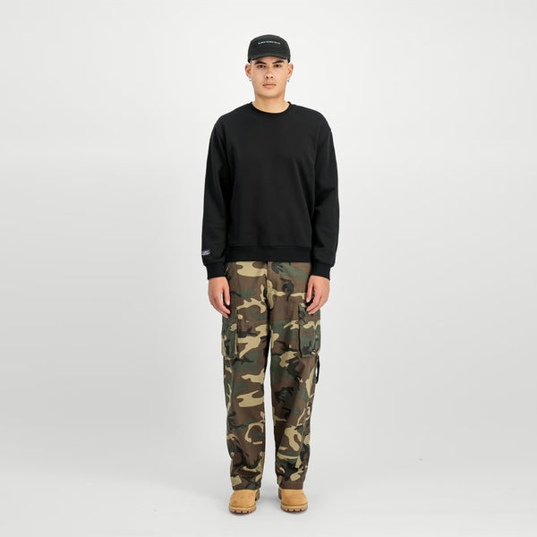 Alpha Industries - Felpa Label Backprint Black - 258307 - BLACK