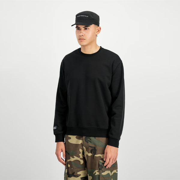 Alpha Industries - Felpa Label Backprint Black - 258307 - BLACK