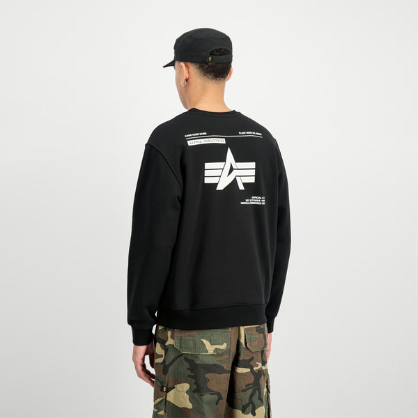 Alpha Industries - Felpa Label Backprint Black - 258307 - BLACK