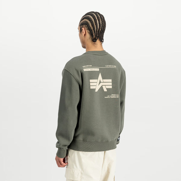 Alpha Industries - Felpa Label Backprint Dark Olive - 258307 - DARK/OLIVE