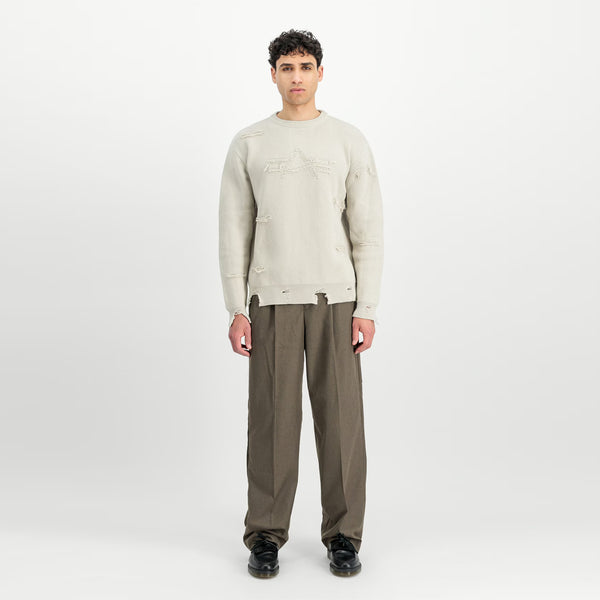 Alpha Industries - Felpa Distressed Logo Organic Beige - 258400 - ORGANIC/BEIGE