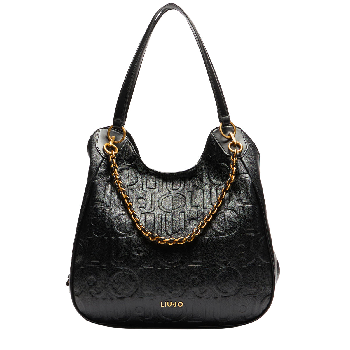 Liu Jo - Hobo bag large with chain Black - AA5054E0538 - BLACK