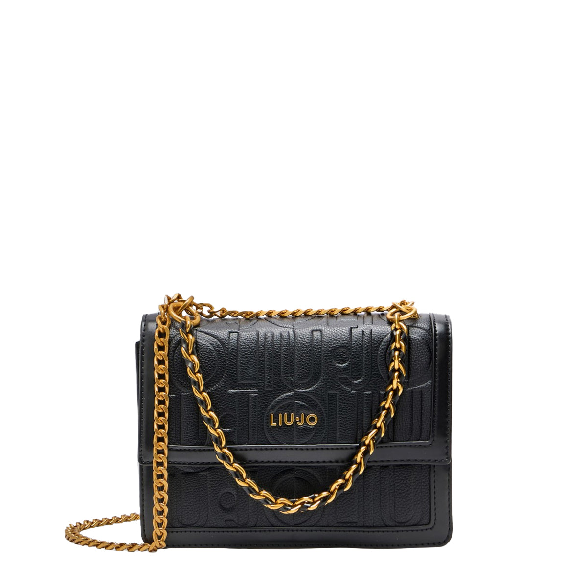 Liu Jo - Medium Crossbody Bag with logo Black - AA5055E0538 - BLACK