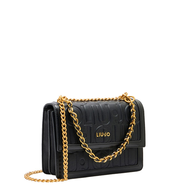 Liu Jo - Medium Crossbody Bag with logo Black - AA5055E0538 - BLACK