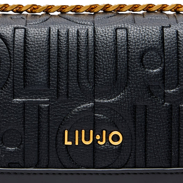Liu Jo - Medium Crossbody Bag with logo Black - AA5055E0538 - BLACK