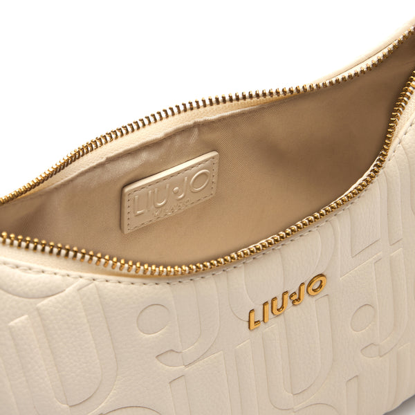 Liu Jo - Hobo Bag small with logo Cream - AA5056E0538 - CREAM