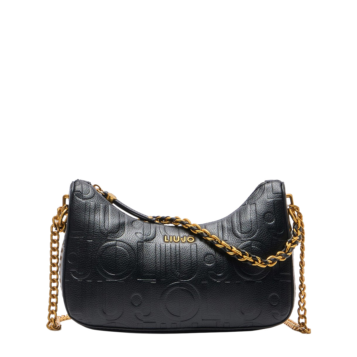 Liu Jo - Hobo Bag small with logo Black - AA5056E0538 - BLACK